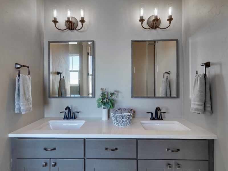 Contemporary vanity with double sinks
